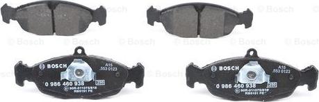 BOSCH 0 986 460 938 - Тормозные колодки, дисковые, комплект autospares.lv