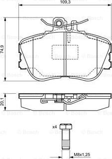 BOSCH 0 986 460 977 - Тормозные колодки, дисковые, комплект autospares.lv