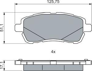 BOSCH 0 986 460 048 - Тормозные колодки, дисковые, комплект autospares.lv