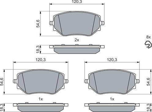 BOSCH 0 986 460 063 - Тормозные колодки, дисковые, комплект autospares.lv