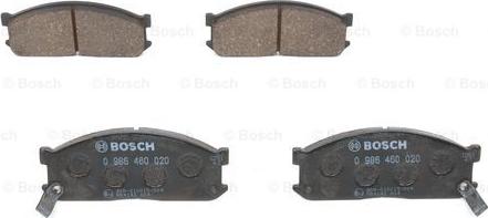 BOSCH 0 986 460 020 - Тормозные колодки, дисковые, комплект autospares.lv