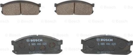 BOSCH 0 986 460 020 - Тормозные колодки, дисковые, комплект autospares.lv