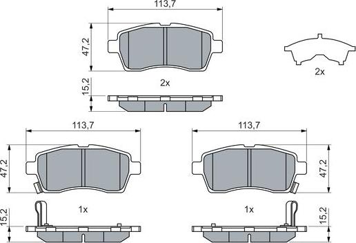 BOSCH 0 986 460 075 - Тормозные колодки, дисковые, комплект autospares.lv