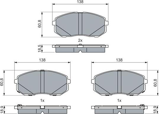 BOSCH 0 986 460 077 - Тормозные колодки, дисковые, комплект autospares.lv