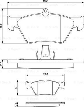 BOSCH 0 986 461 129 - Тормозные колодки, дисковые, комплект autospares.lv