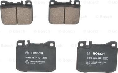 BOSCH 0 986 463 412 - Тормозные колодки, дисковые, комплект autospares.lv