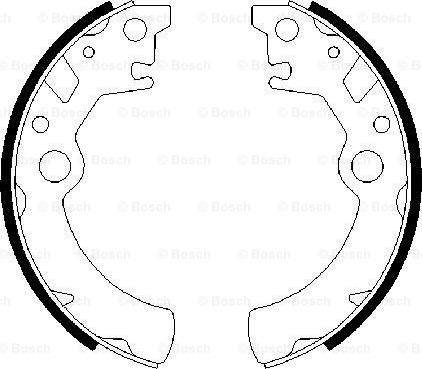 BOSCH 0 986 487 593 - Комплект тормозных колодок, барабанные autospares.lv