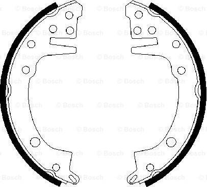 BOSCH 0 986 487 059 - Комплект тормозных колодок, барабанные autospares.lv