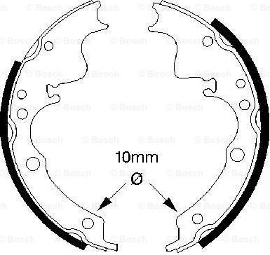 BOSCH 0 986 487 347 - Комплект тормозных колодок, барабанные autospares.lv