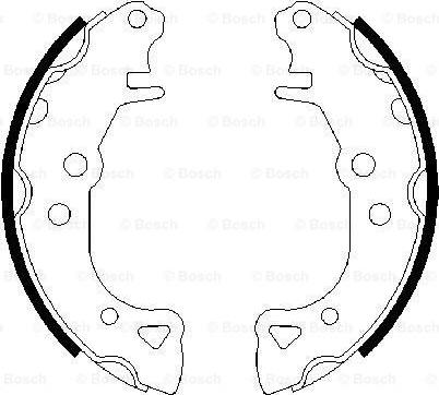 BOSCH 0 986 487 252 - Комплект тормозных колодок, барабанные autospares.lv