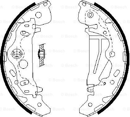 BOSCH 0 986 487 709 - Комплект тормозных колодок, барабанные autospares.lv