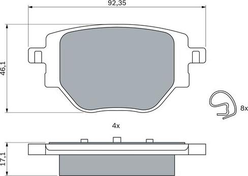 BOSCH 0 986 424 988 - Тормозные колодки, дисковые, комплект autospares.lv