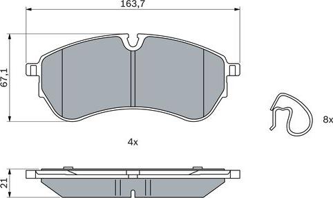 BOSCH 0 986 424 929 - Тормозные колодки, дисковые, комплект autospares.lv