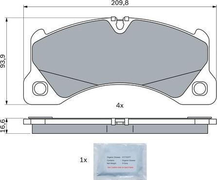 BOSCH 0 986 424 970 - Тормозные колодки, дисковые, комплект autospares.lv