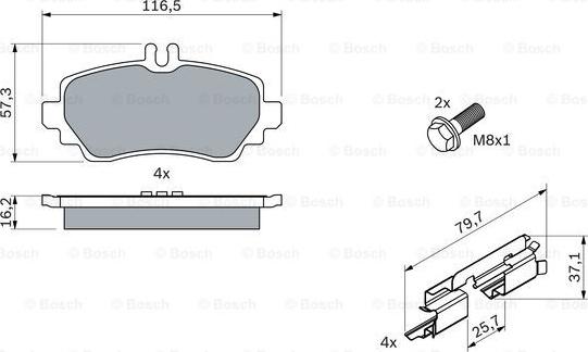 BOSCH 0 986 424 469 - Тормозные колодки, дисковые, комплект autospares.lv