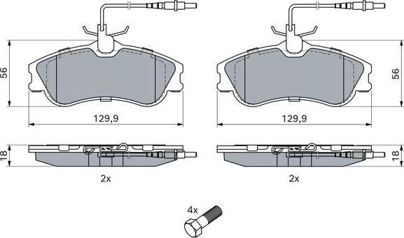 BOSCH 0 986 424 414 - Тормозные колодки, дисковые, комплект autospares.lv