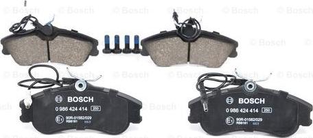 BOSCH 0 986 424 414 - Тормозные колодки, дисковые, комплект autospares.lv