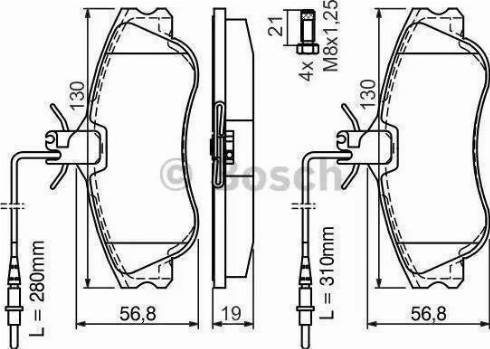 BOSCH F 026 000 066 - Тормозные колодки, дисковые, комплект autospares.lv