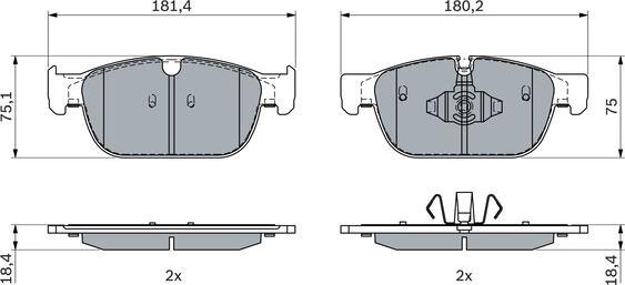 BOSCH 0 986 424 599 - Тормозные колодки, дисковые, комплект autospares.lv