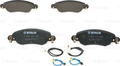 BOSCH 0 986 424 598 - Тормозные колодки, дисковые, комплект autospares.lv