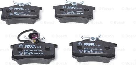 BOSCH 0 986 424 559 - Тормозные колодки, дисковые, комплект autospares.lv