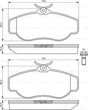 BOSCH 0 986 424 565 - Тормозные колодки, дисковые, комплект autospares.lv