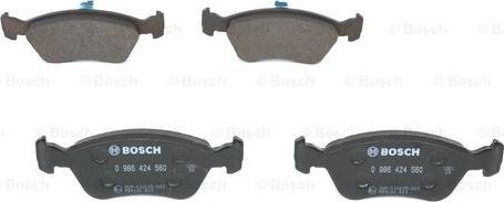 BOSCH 0 986 424 560 - Тормозные колодки, дисковые, комплект autospares.lv