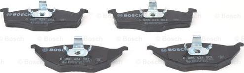 BOSCH 0 986 424 502 - Тормозные колодки, дисковые, комплект autospares.lv