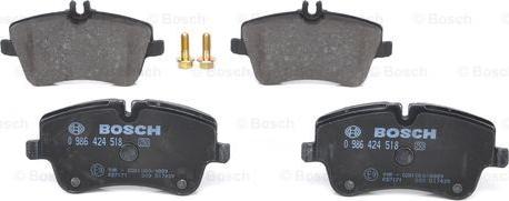 BOSCH 0 986 424 518 - Тормозные колодки, дисковые, комплект autospares.lv