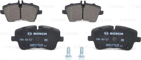 BOSCH 0 986 424 517 - Тормозные колодки, дисковые, комплект autospares.lv