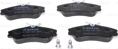 BOSCH 0 986 424 583 - Тормозные колодки, дисковые, комплект autospares.lv