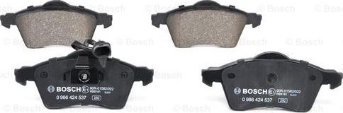 BOSCH 0 986 424 537 - Тормозные колодки, дисковые, комплект autospares.lv