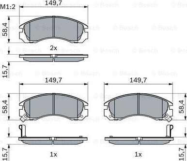 BOSCH 0 986 424 523 - Тормозные колодки, дисковые, комплект autospares.lv