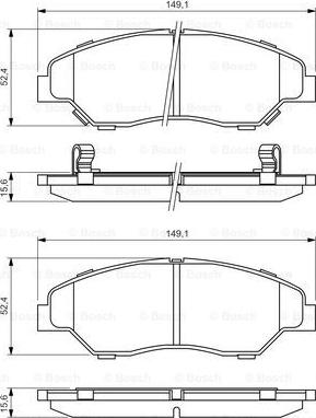 BOSCH 0 986 424 696 - Тормозные колодки, дисковые, комплект autospares.lv