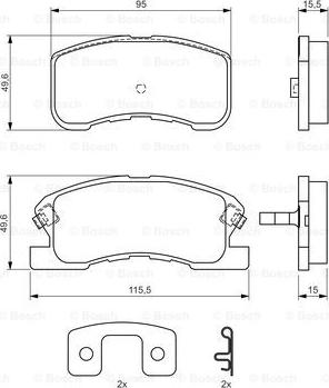 BOSCH 0 986 424 697 - Тормозные колодки, дисковые, комплект autospares.lv