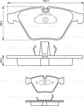 BOSCH 0 986 424 651 - Тормозные колодки, дисковые, комплект autospares.lv