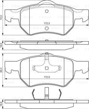 BOSCH 0 986 424 668 - Тормозные колодки, дисковые, комплект autospares.lv