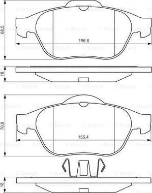 BOSCH 0 986 424 616 - Тормозные колодки, дисковые, комплект autospares.lv