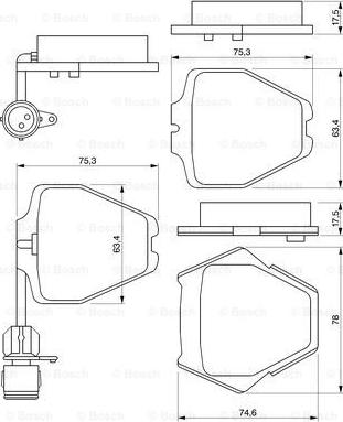 BOSCH 0 986 424 689 - Тормозные колодки, дисковые, комплект autospares.lv