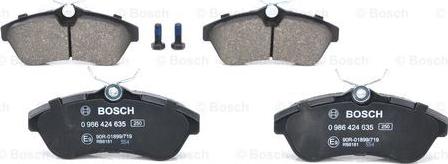 BOSCH 0 986 424 635 - Тормозные колодки, дисковые, комплект autospares.lv