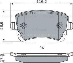 BOSCH 0 986 424 056 - Тормозные колодки, дисковые, комплект autospares.lv