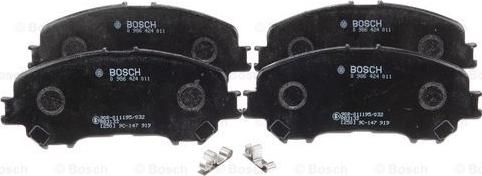 BOSCH 0 986 424 011 - Тормозные колодки, дисковые, комплект autospares.lv