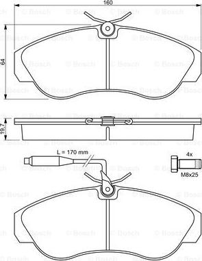 BOSCH 0 986 424 031 - Тормозные колодки, дисковые, комплект autospares.lv