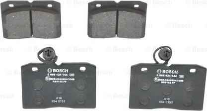 BOSCH 0 986 424 144 - Тормозные колодки, дисковые, комплект autospares.lv