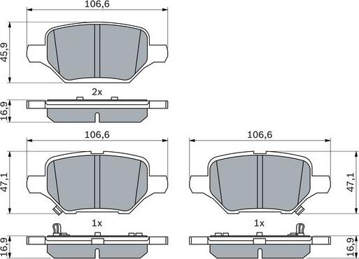 BOSCH 0 986 424 895 - Тормозные колодки, дисковые, комплект autospares.lv