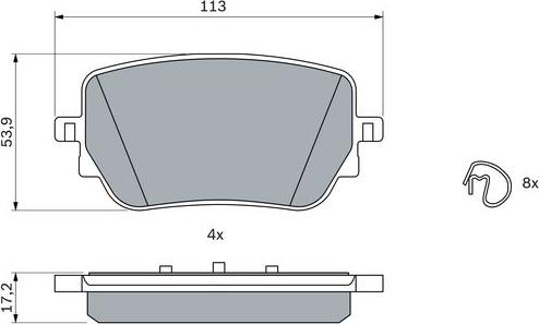 BOSCH 0 986 424 890 - Тормозные колодки, дисковые, комплект autospares.lv