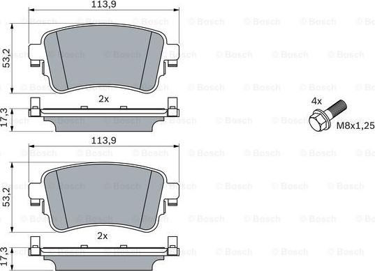 BOSCH 0 986 424 857 - Тормозные колодки, дисковые, комплект autospares.lv