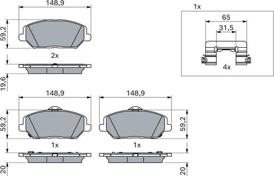 BOSCH 0 986 424 862 - Тормозные колодки, дисковые, комплект autospares.lv