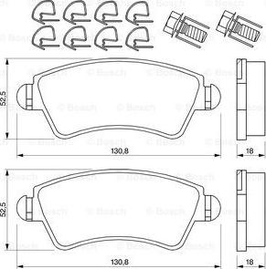 BOSCH 0 986 424 801 - Тормозные колодки, дисковые, комплект autospares.lv