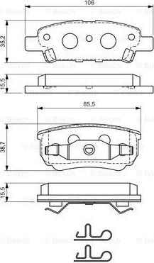 BOSCH 0 986 424 814 - Тормозные колодки, дисковые, комплект autospares.lv